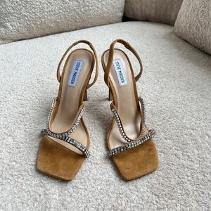 Steve Madden Brown Suede Heels with Rhinestones